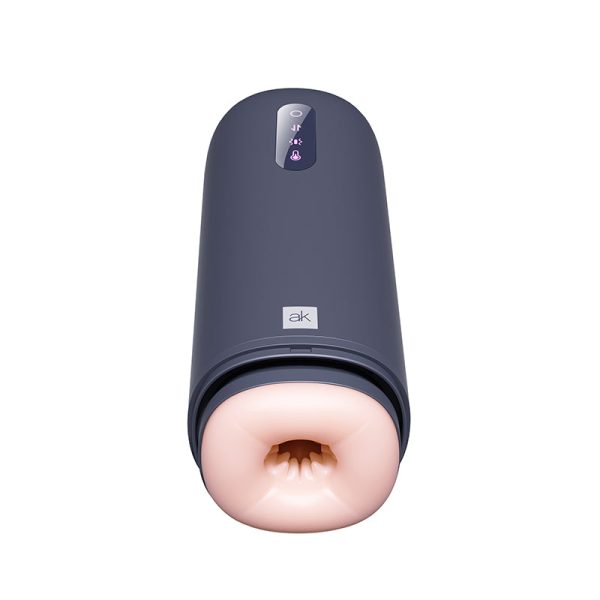AK EF Thrusting & Vibrating Masturbator Grey 元力飛機杯：圖片 4