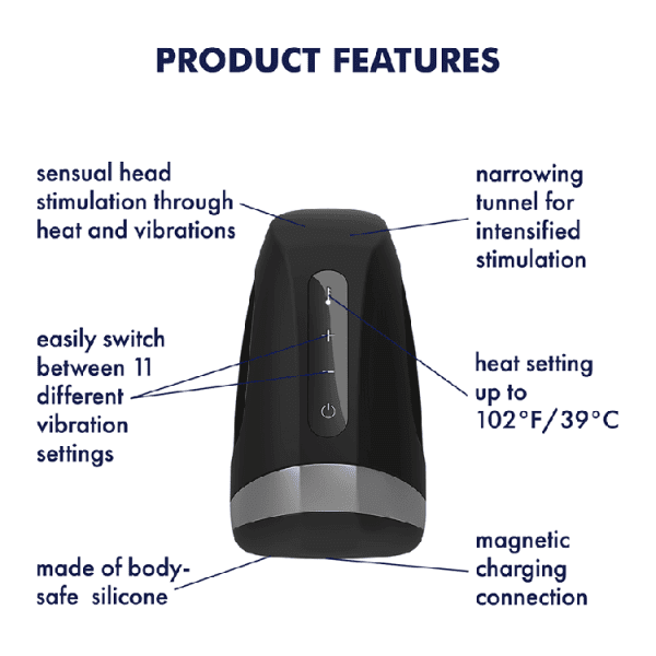Satisfyer Men Heat Vibration 口交發熱震動飛機杯：圖片 2